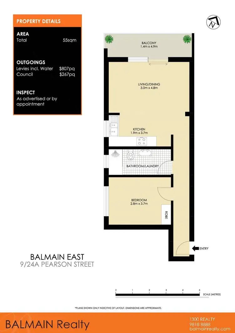 Floorplan of Homely apartment listing, 9/24A Pearson Street, Balmain East NSW 2041