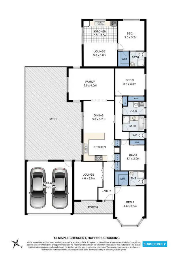 Floorplan of Homely house listing, 56 Maple Crescent, Hoppers Crossing VIC 3029