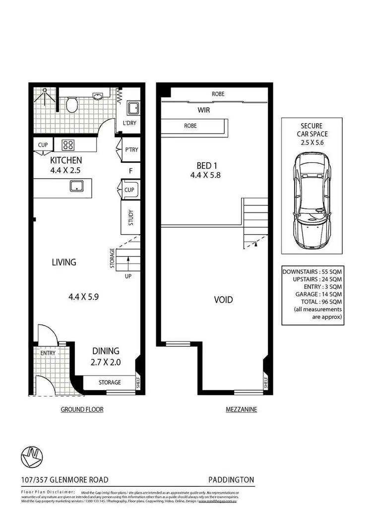 Floorplan of Homely apartment listing, 107/357 Glenmore Road, Paddington NSW 2021