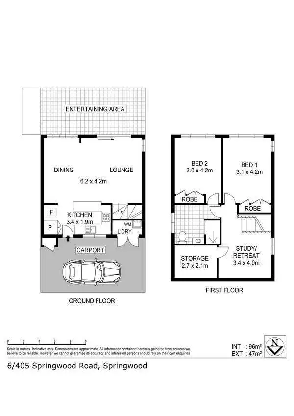 Floorplan of Homely townhouse listing, 6/405 Springwood Road, Springwood QLD 4127
