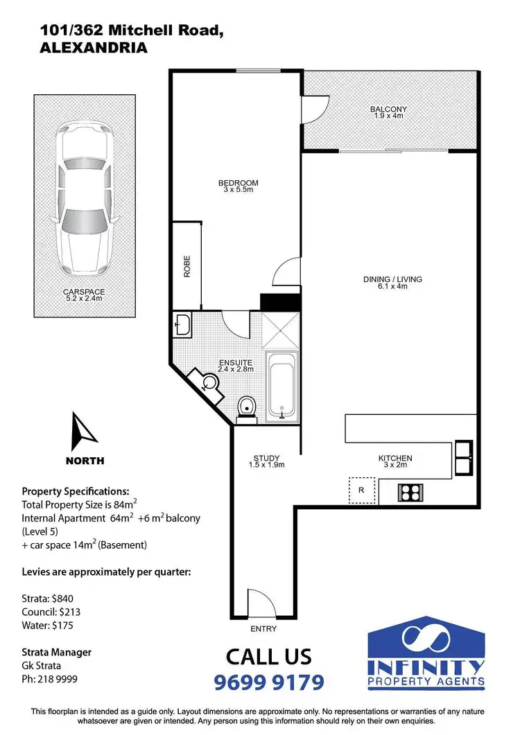 Floorplan of Homely apartment listing, 101/362 Mitchell Road, Alexandria NSW 2015