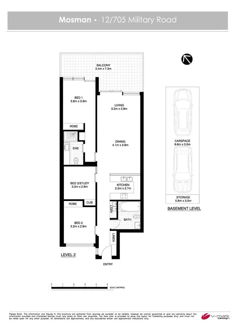 Floorplan of Homely apartment listing, 12/705 Military Road, Mosman NSW 2088