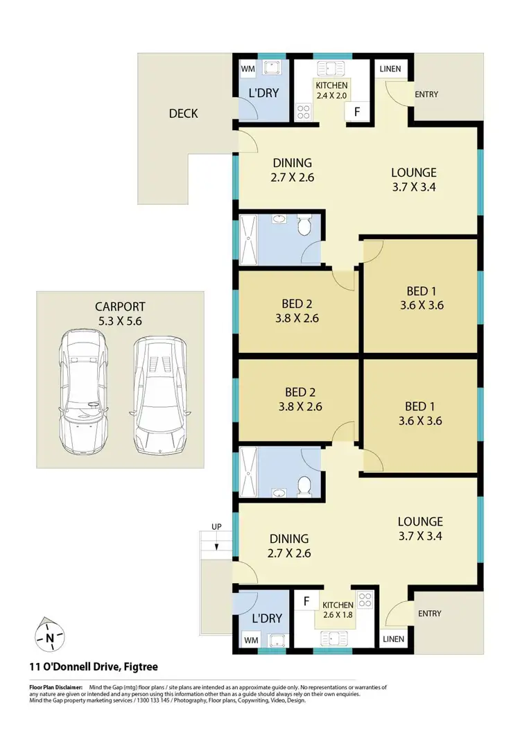 Floorplan of Homely semi-detached listing, 11 O'Donnell Drive, Figtree NSW 2525