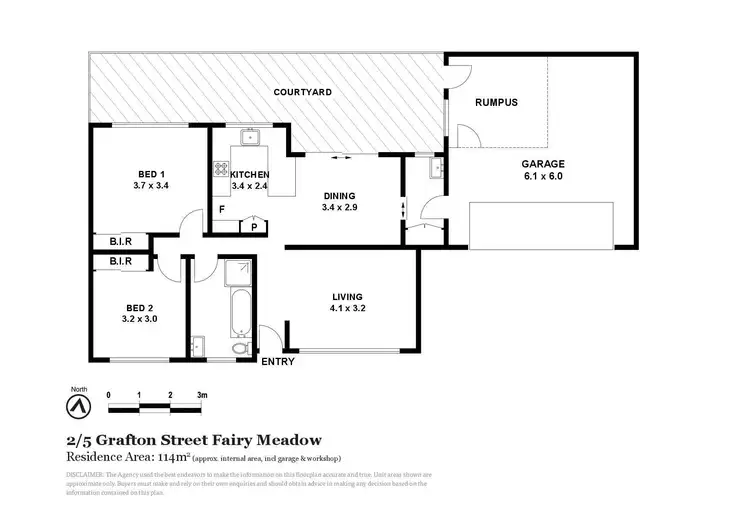 Floorplan of Homely villa listing, 2/5 Grafton Street, Fairy Meadow NSW 2519