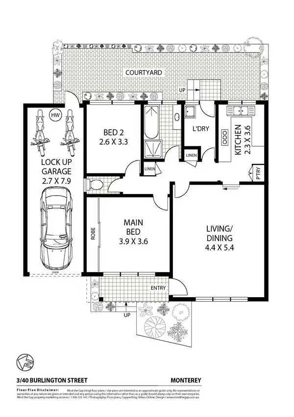 Floorplan of Homely villa listing, 3/40 Burlington Street, Monterey NSW 2217