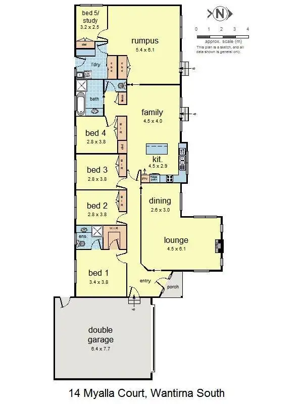 Floorplan of Homely house listing, 14 Myalla Court, Wantirna South VIC 3152