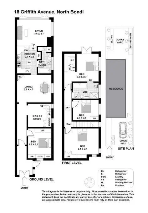 Floorplan of Homely semi-detached listing, 18 Griffith Avenue, North Bondi NSW 2026