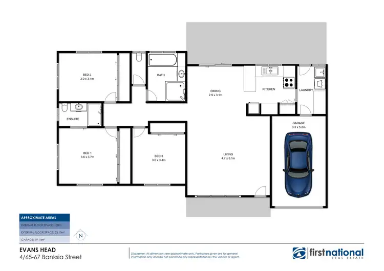 Floorplan of Homely unit listing, 4/65-67 Banksia Street, Evans Head NSW 2473