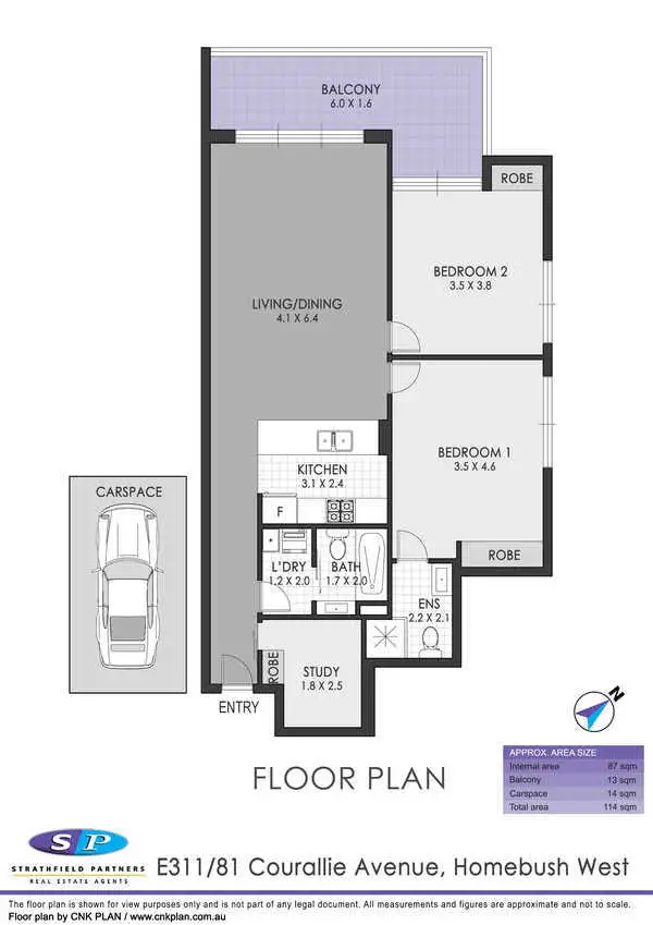 Floorplan of Homely apartment listing, e311/81 Courallie Avenue, Homebush West NSW 2140