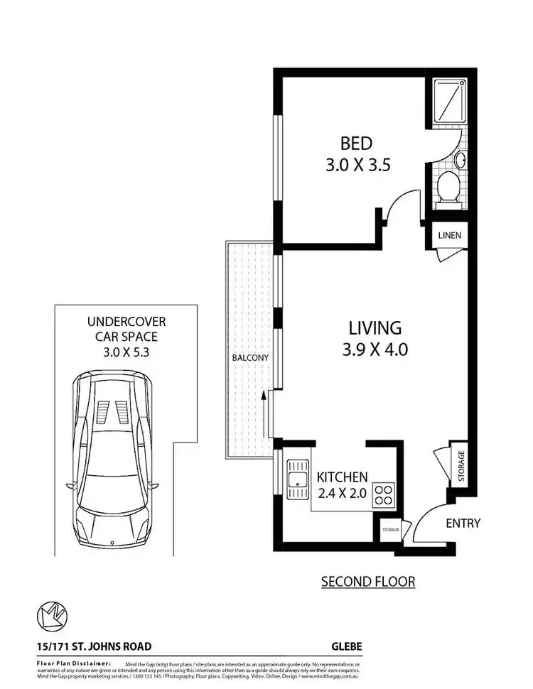 Floorplan of Homely apartment listing, 15/171 St Johns Street, Glebe NSW 2037
