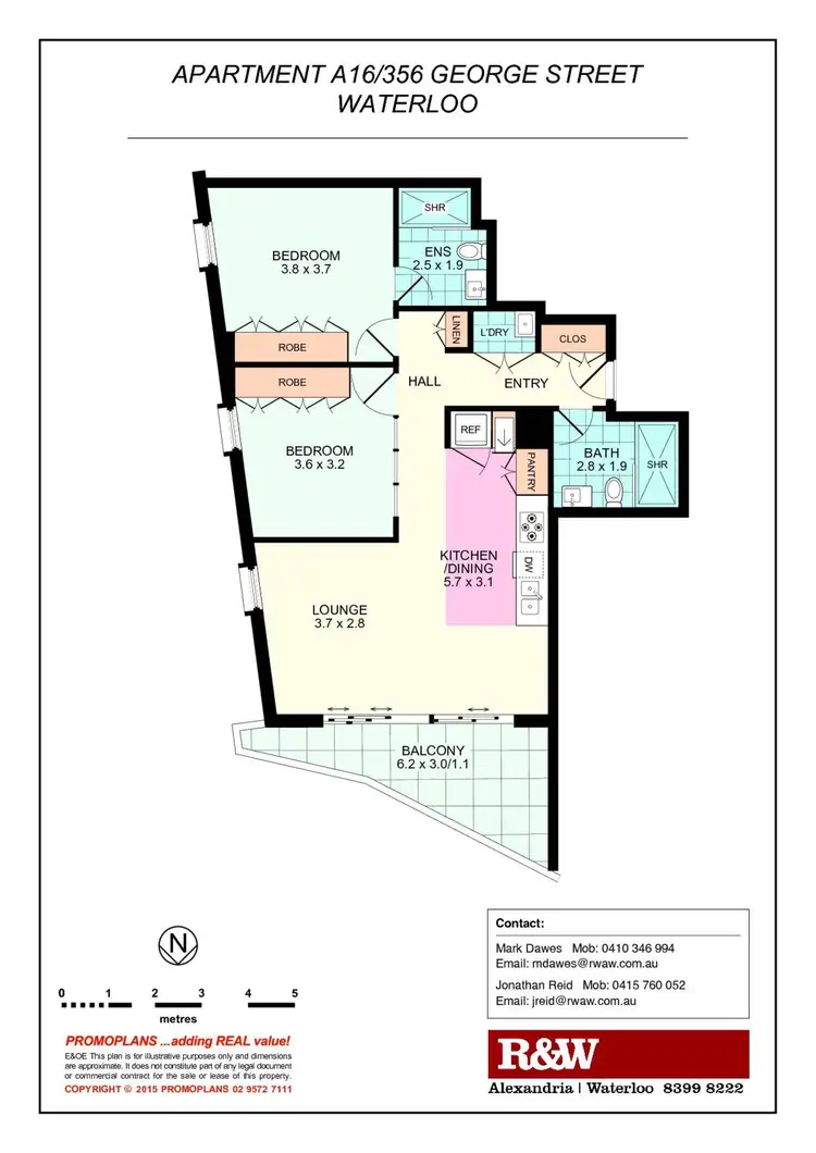 Floorplan of Homely apartment listing, A16/356 George Street, Waterloo NSW 2017