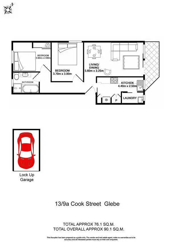 Floorplan of Homely apartment listing, 13/9a Cook Street, Glebe NSW 2037