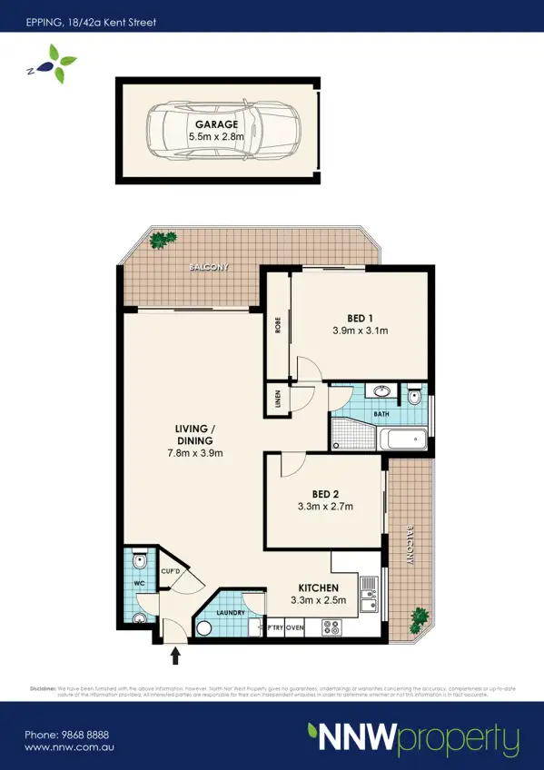 Floorplan of Homely unit listing, 18/42A Kent Street, Epping NSW 2121
