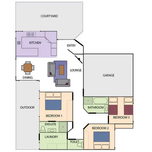 Floorplan of Homely semi-detached listing, 1/25 Electra Parade, Harrington NSW 2427