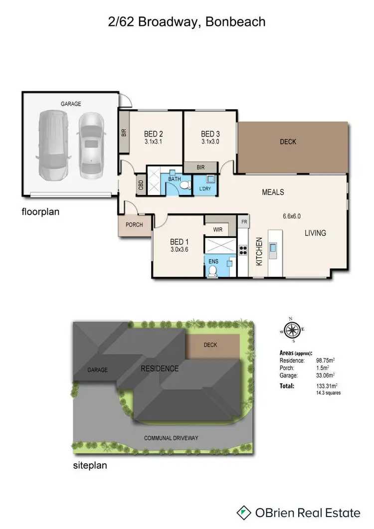 Floorplan of Homely townhouse listing, 2/62 Broadway, Bonbeach VIC 3196