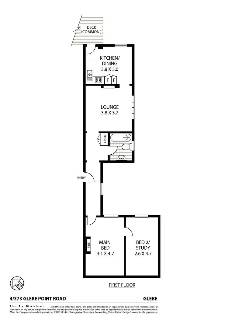 Floorplan of Homely apartment listing, 4/373 Glebe Point Road, Glebe NSW 2037