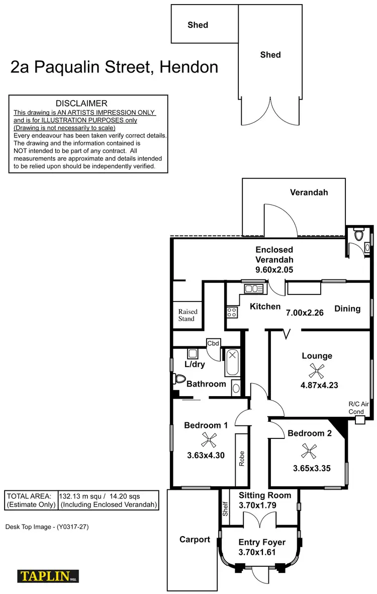 Floorplan of Homely house listing, 2a Paqualin Street, Hendon SA 5014