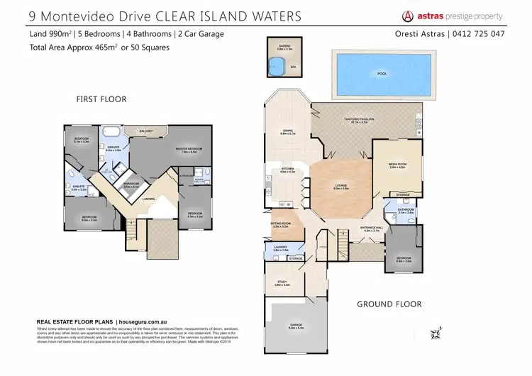 Floorplan of Homely house listing, 9 Montevideo Drive, Clear Island Waters QLD 4226