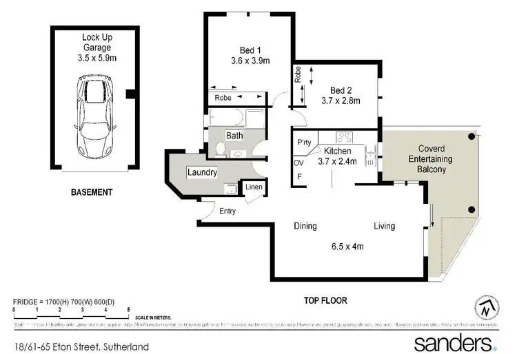 Floorplan of Homely unit listing, 18/61-65 Eton Street, Sutherland NSW 2232