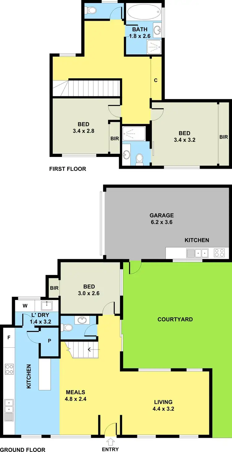 Floorplan of Homely townhouse listing, 1/124 Cuthbert Street, Broadmeadows VIC 3047