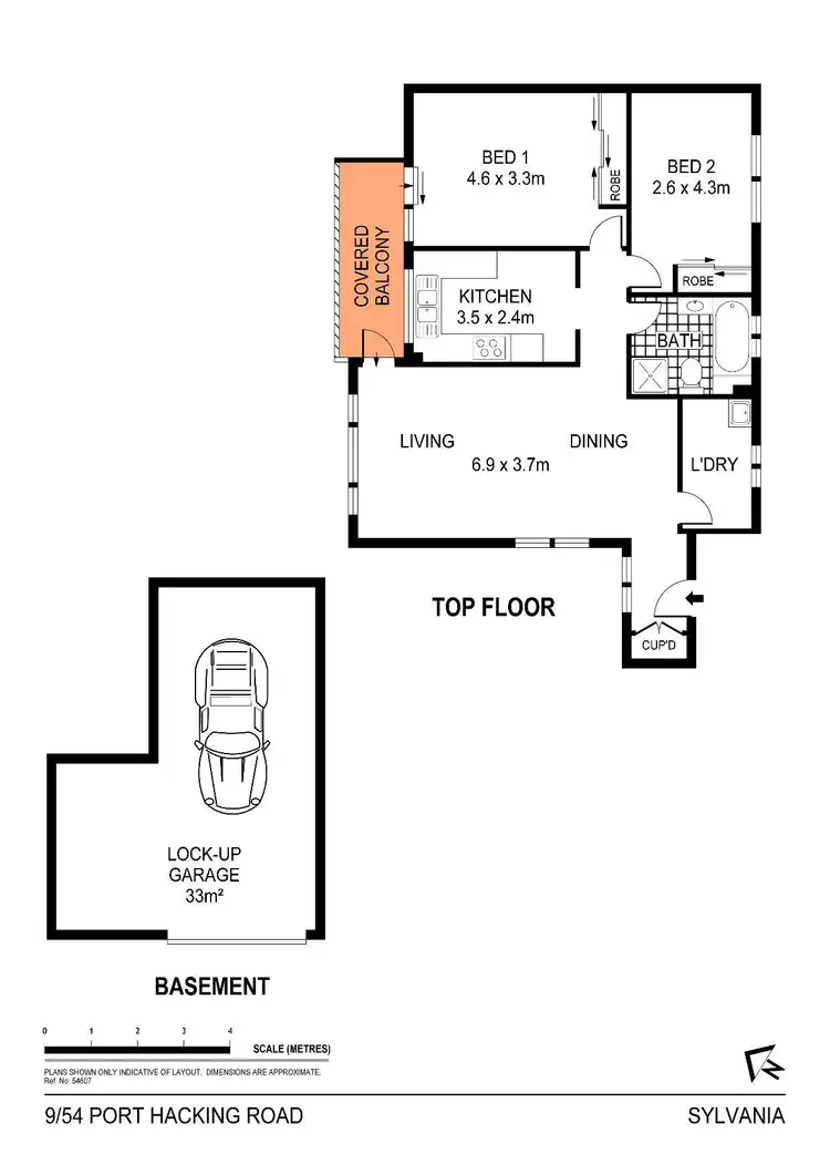Floorplan of Homely apartment listing, 9/54 Port Hacking Road, Sylvania NSW 2224
