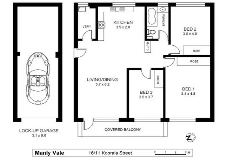 Floorplan of Homely unit listing, 16/11 Koorala Street, Manly Vale NSW 2093