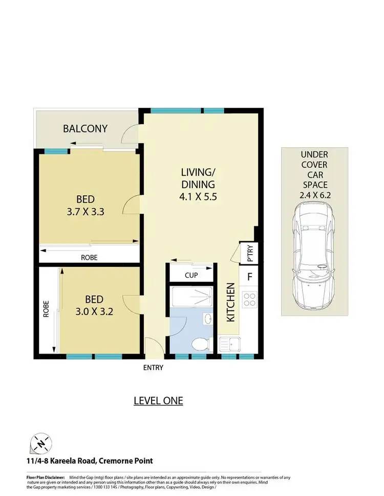 Floorplan of Homely apartment listing, 11/4-8 Kareela Road, Cremorne Point NSW 2090