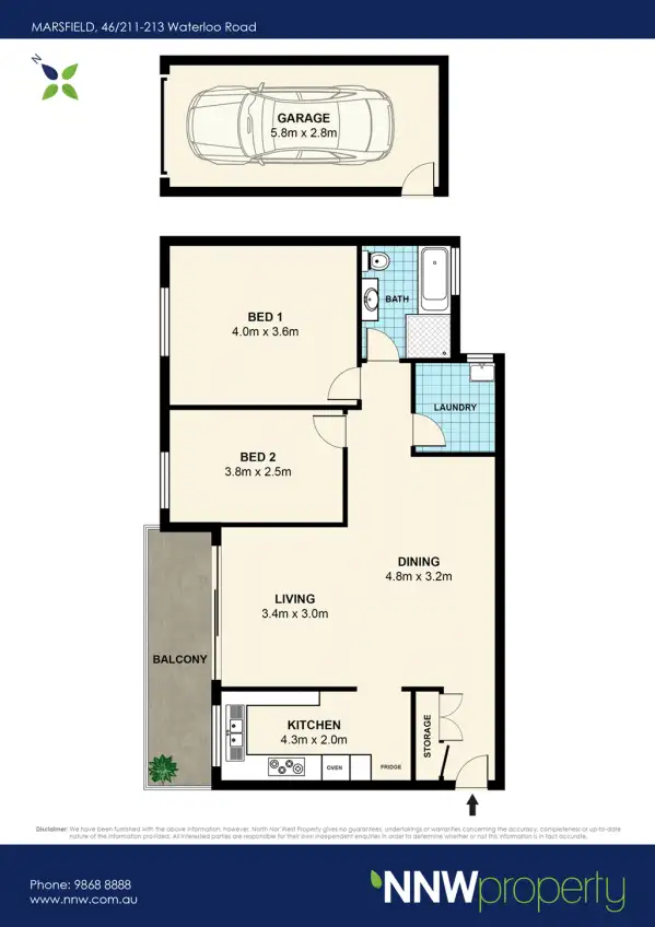 Floorplan of Homely unit listing, 46/211 Waterloo Road, Marsfield NSW 2122