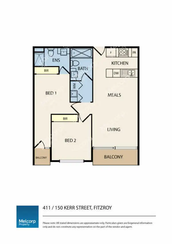 Floorplan of Homely apartment listing, 411/150 Kerr Street, Fitzroy VIC 3065