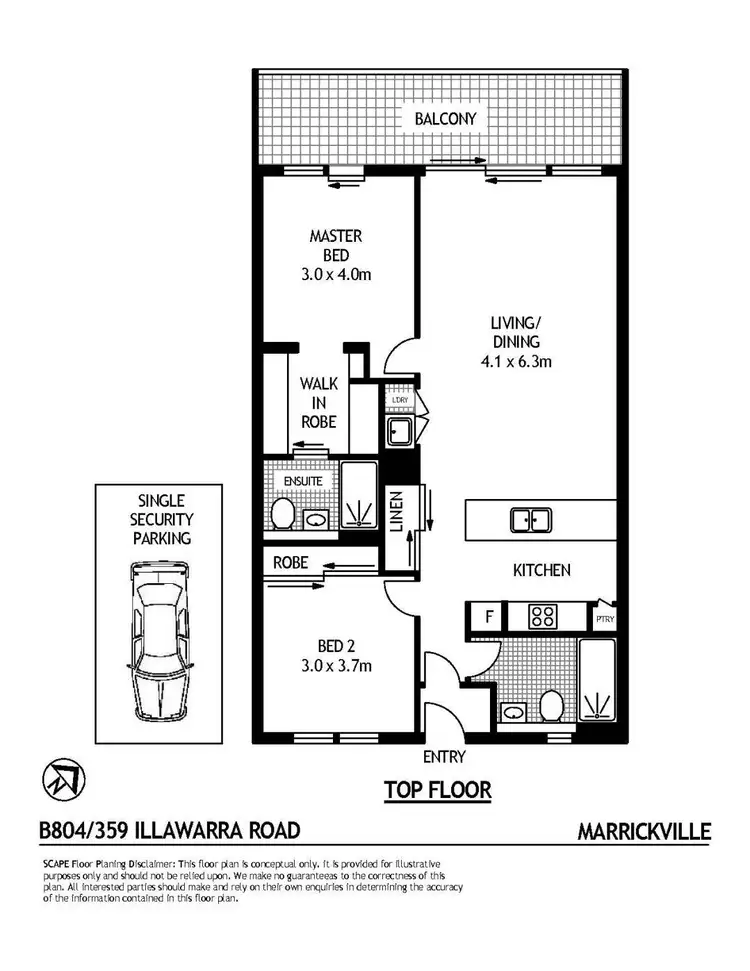 Floorplan of Homely apartment listing, B804/359 Illawarra Road, Marrickville NSW 2204