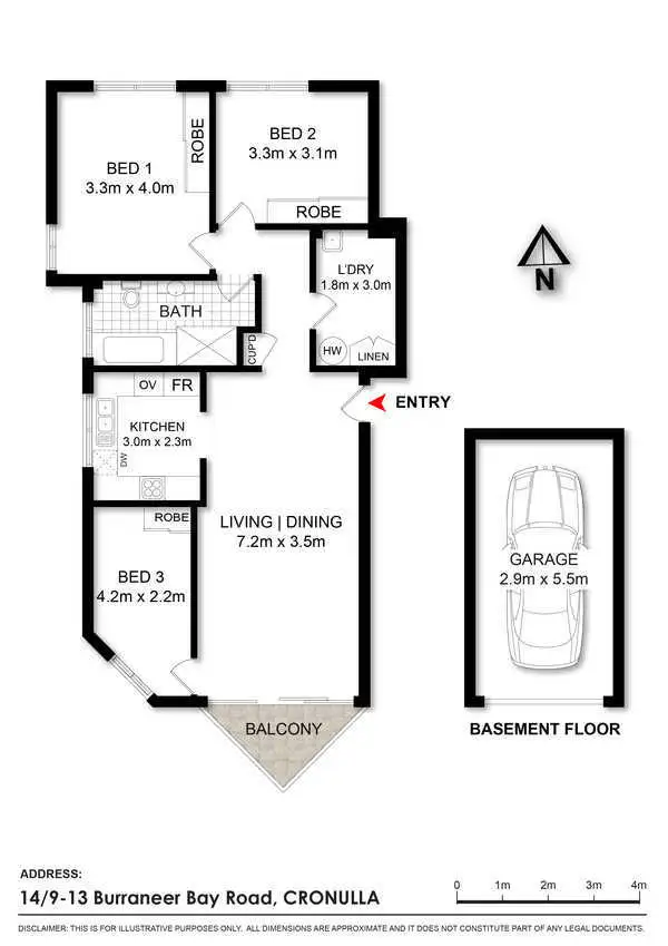 Floorplan of Homely unit listing, 14/9-13 Burraneer Bay Road, Cronulla NSW 2230