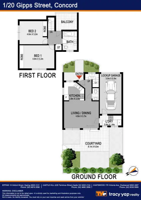 Floorplan of Homely townhouse listing, 1/20 Gipps Street, Concord NSW 2137