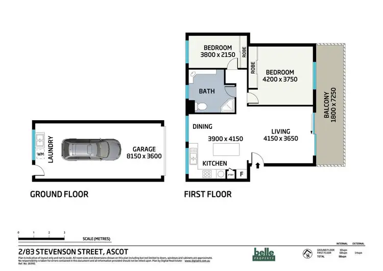 Floorplan of Homely unit listing, 2/83 Stevenson Street, Ascot QLD 4007