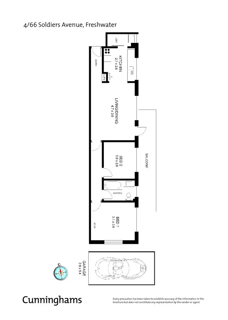 Floorplan of Homely apartment listing, 4/66 Soldiers Avenue, Freshwater NSW 2096