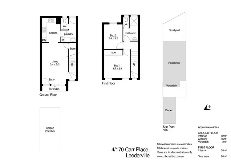 Floorplan of Homely townhouse listing, 4/170 Carr Place, Leederville WA 6007
