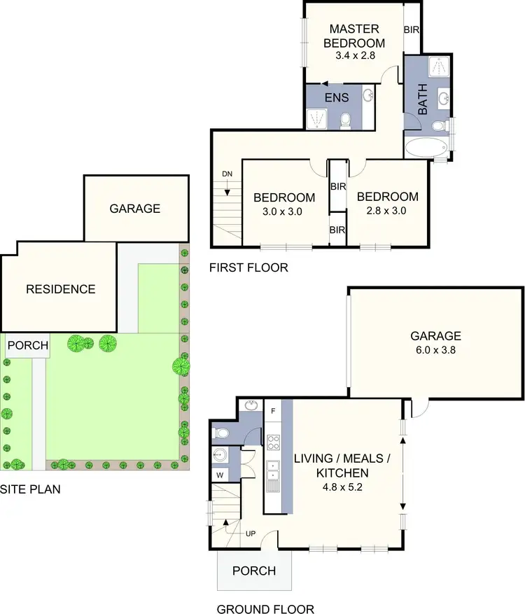 Floorplan of Homely townhouse listing, 1/29 Trevannion Street, Glenroy VIC 3046