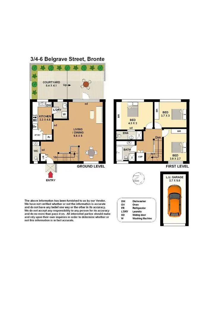 Floorplan of Homely townhouse listing, 3/4-6 Belgrave Street, Bronte NSW 2024
