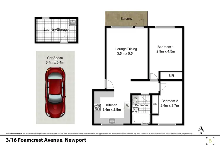 Floorplan of Homely unit listing, 3/16 Foamcrest Avenue, Newport NSW 2106