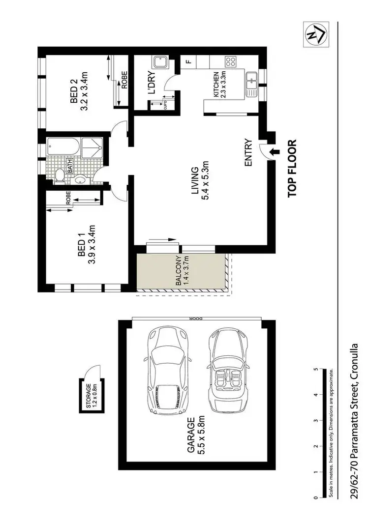 Floorplan of Homely unit listing, 29/62-70 Parramatta Street, Cronulla NSW 2230