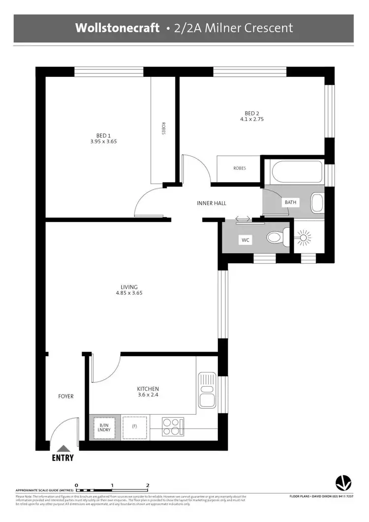 Floorplan of Homely unit listing, 2/2A Milner Crescent, Wollstonecraft NSW 2065