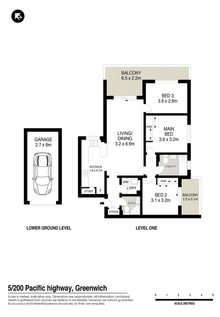 Floorplan of Homely apartment listing, 5/200 Pacific Highway, Greenwich NSW 2065