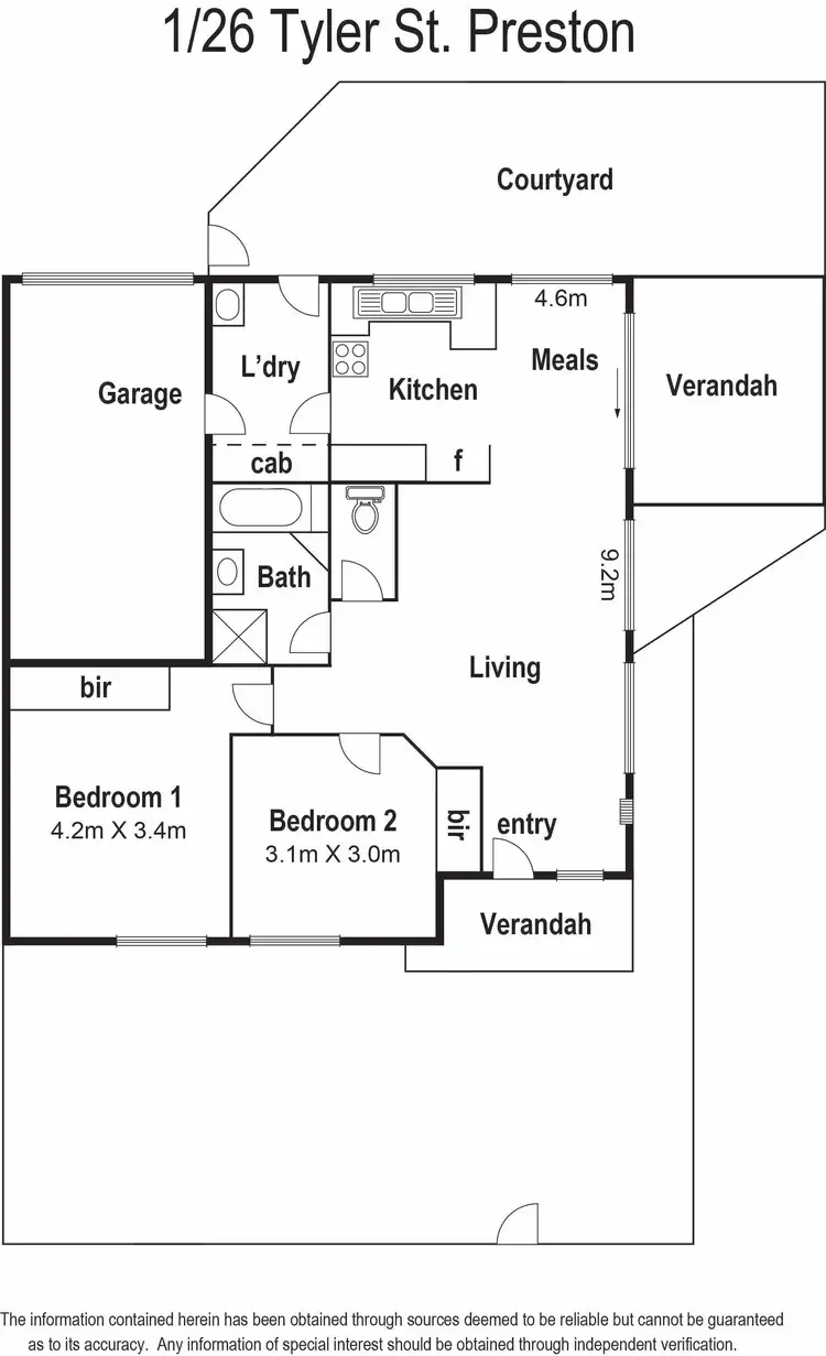 Floorplan of Homely unit listing, 1/26 Tyler Street, Preston VIC 3072