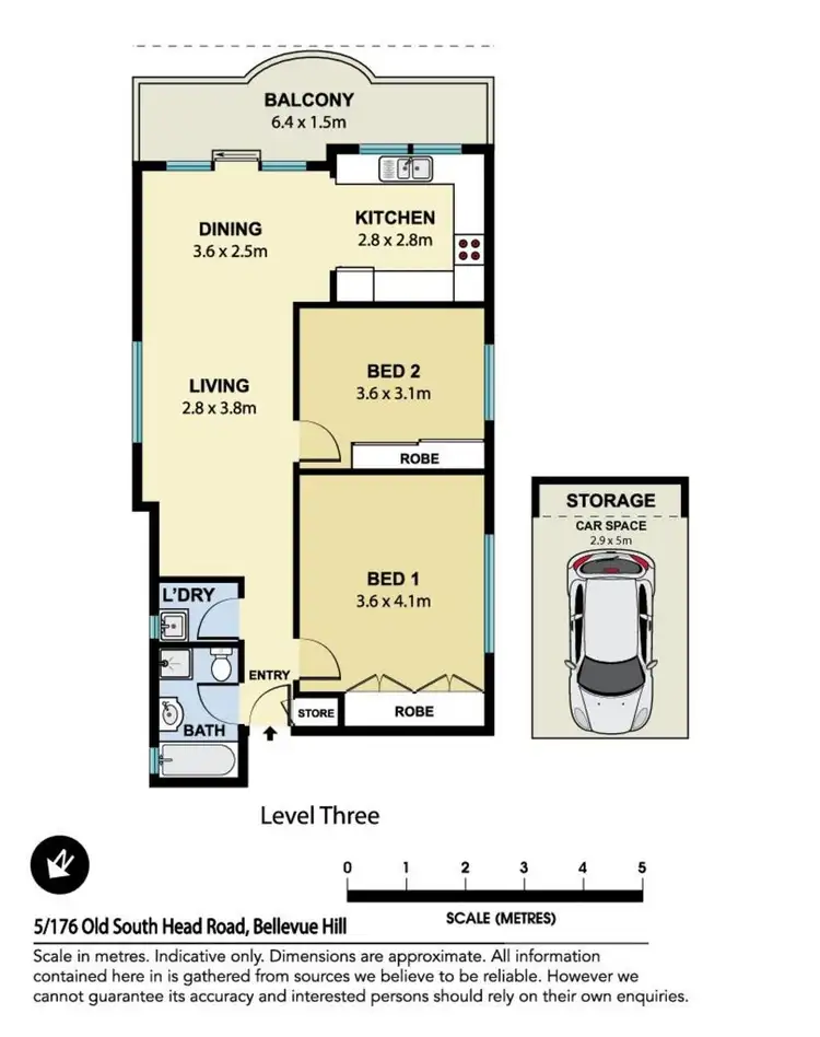 Floorplan of Homely apartment listing, 5/176 Old South Head Road, Bellevue Hill NSW 2023