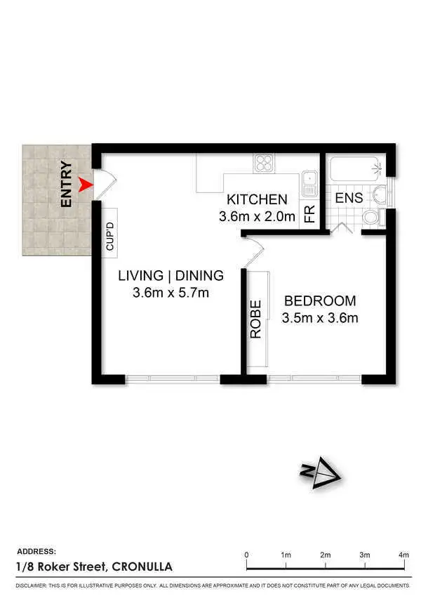 Floorplan of Homely unit listing, 1/8 Roker Street, Cronulla NSW 2230