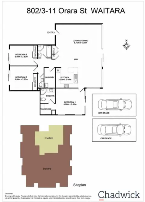 Floorplan of Homely apartment listing, 802/3-11 Orara Street, Waitara NSW 2077