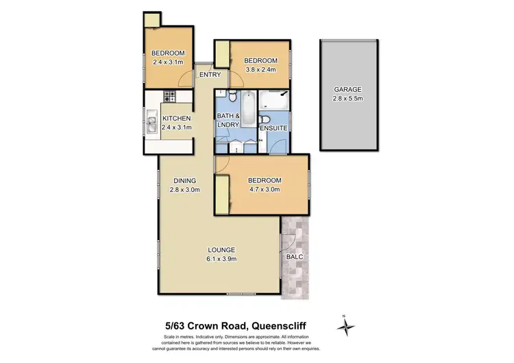 Floorplan of Homely apartment listing, Unit 5/63 Crown Road, Queenscliff NSW 2096
