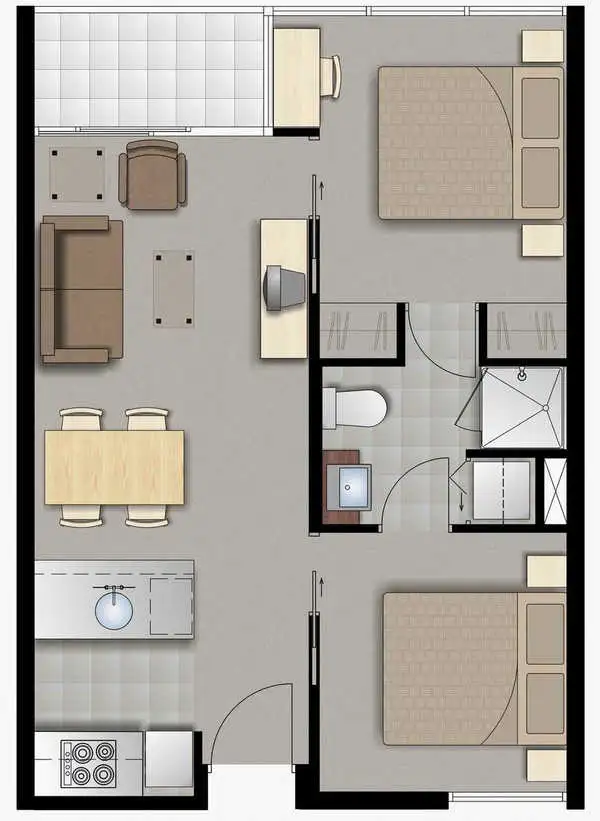 Floorplan of Homely apartment listing, 2208/8 Franklin Street, Melbourne VIC 3000