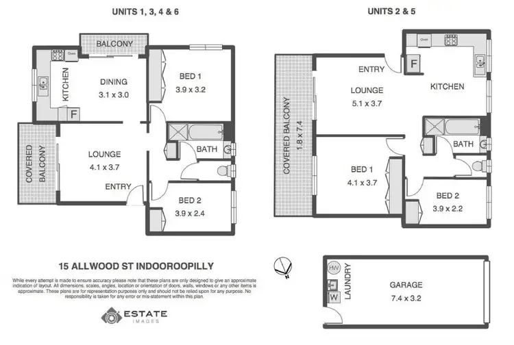 Floorplan of Homely block of units listing, 1-6/15 Allwood Street, Indooroopilly QLD 4068