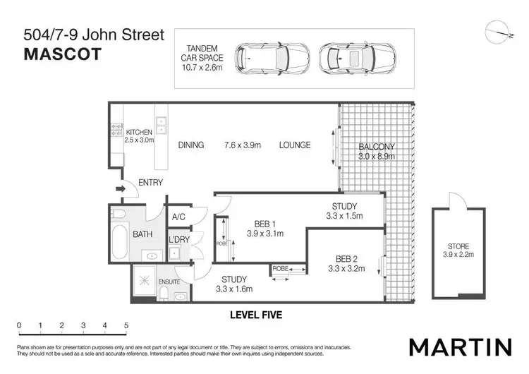 Floorplan of Homely apartment listing, 504/7 John Street, Mascot NSW 2020