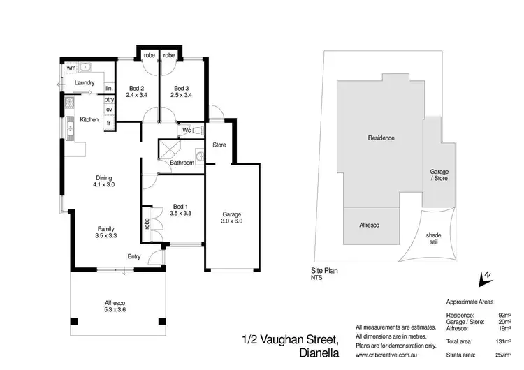 Floorplan of Homely semi-detached listing, 1/2 Vaughan Street, Dianella WA 6059